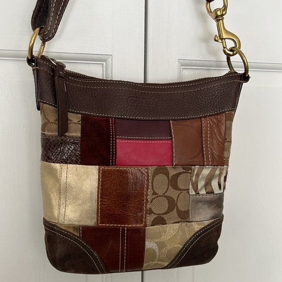 Reworked Vintage Leather Coach Medium Sized Purse